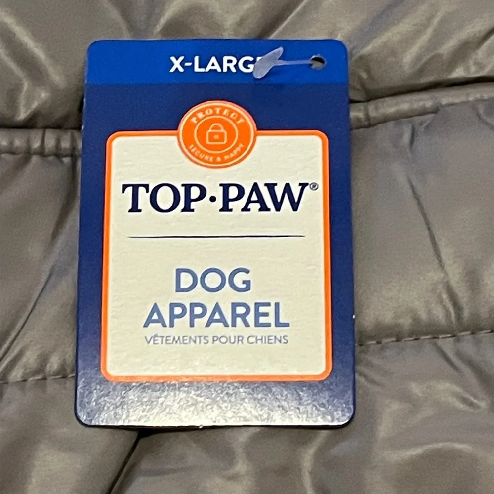 Dog Puffer Jacket by Top Paw in Gray Size XL NWT